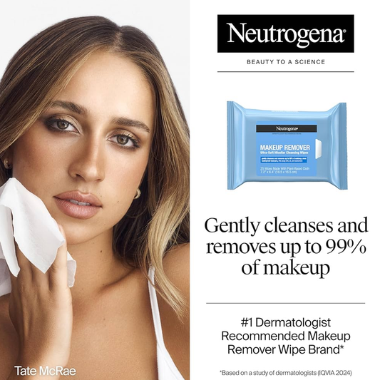 Neutrogena Makeup Remover Wipes – Daily Facial Cleanser Towelettes (2 x 25 ct) | Alcohol-Free & Gentle on Skin